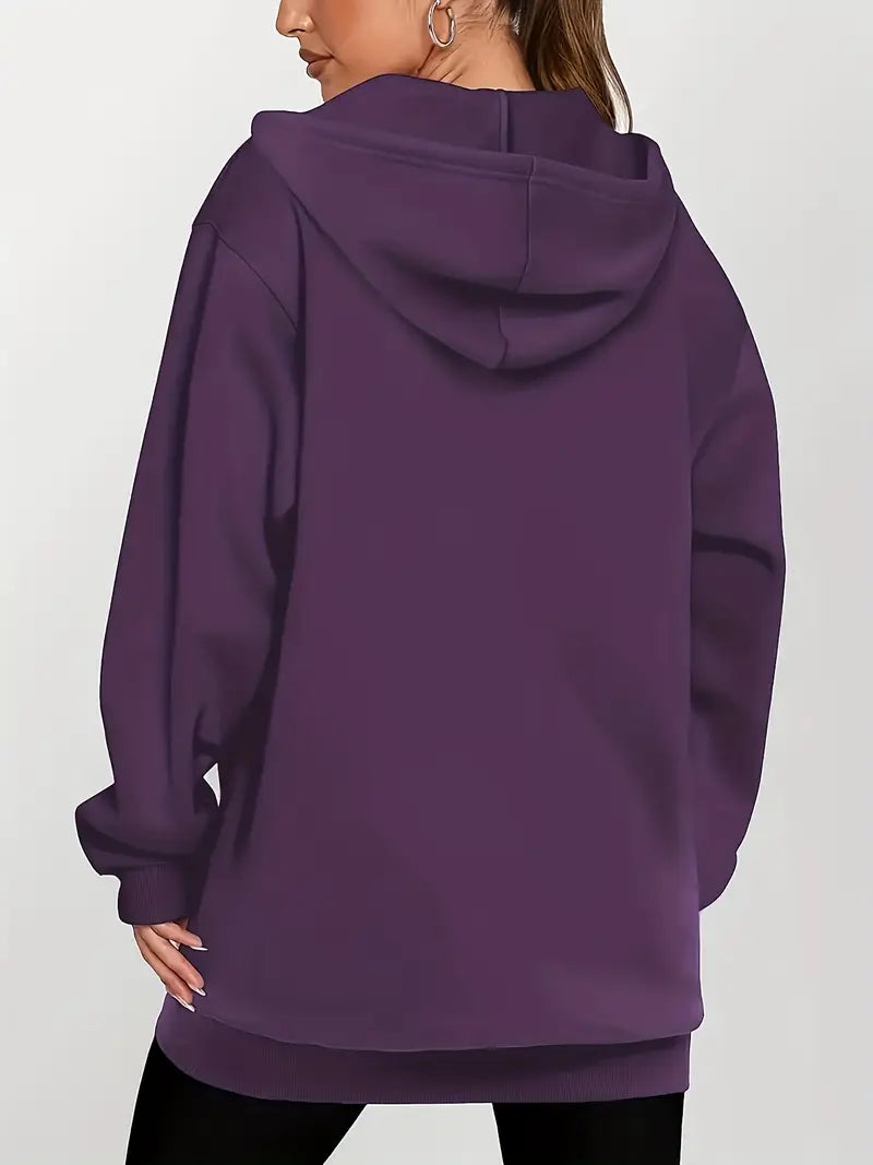 Angeleen - Geometrikus Mintás Kapucnis Kabát Cipzárral