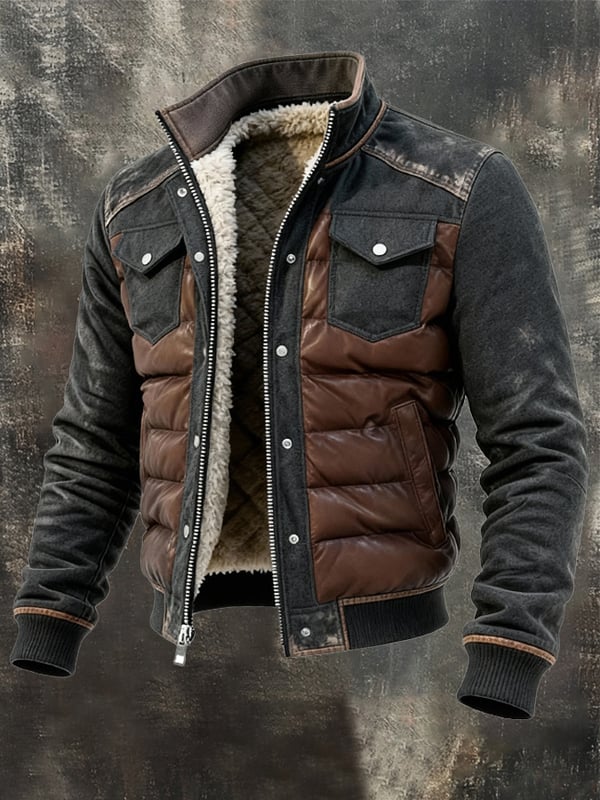 Esposito - Retro Steppelt Patchwork Kültéri Kabát Cipzárral